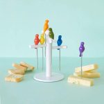Tenedor aperitivo Pajaritos con soporte en forma de árbol