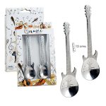 set-cucharillas-cafe-con-forma-de-guitarra eléctrica.