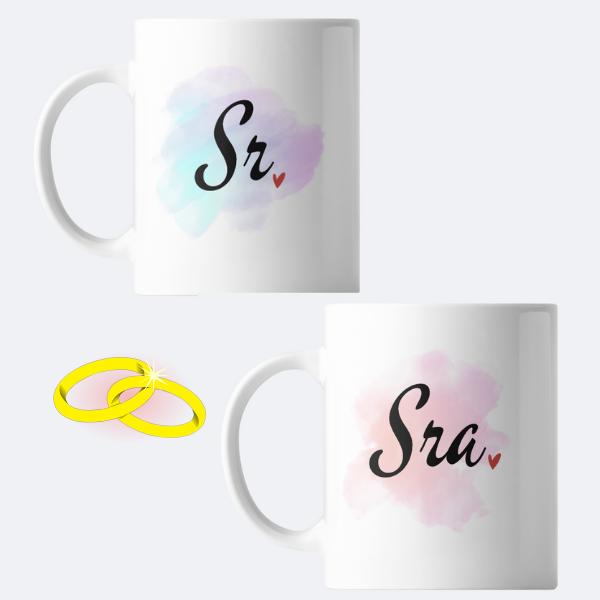 duo tazas recien casados