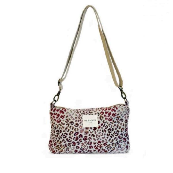 Vista general bolso bandolera talco. De La Mur