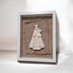cuadro Mare de Deu Arpillera artesanal rústico pieza unica