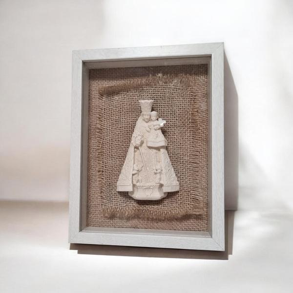 cuadro Mare de Deu Arpillera artesanal rústico pieza unica