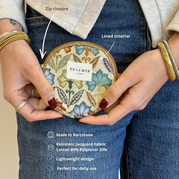 caracteristicas monedero redondo flora de la mur