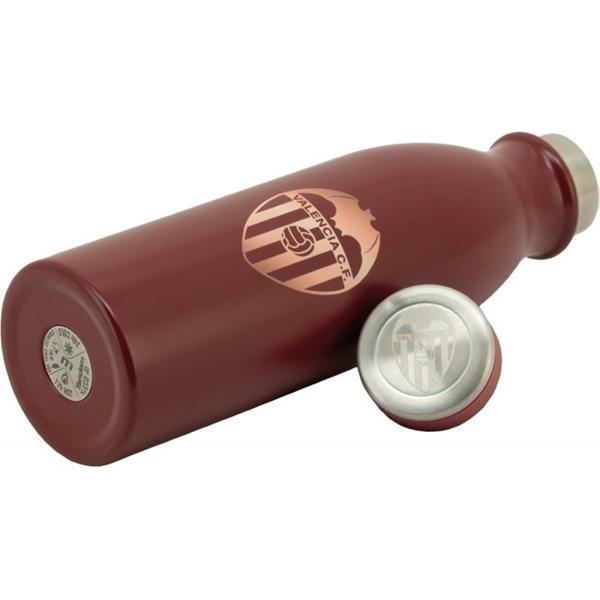 detalle Botella térmica Valencia CF 500 ml edición Torino marrón con escudo dorado