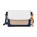 Vista general del bolso bandolera Lois. Modelo Selma en color azul marino combinado