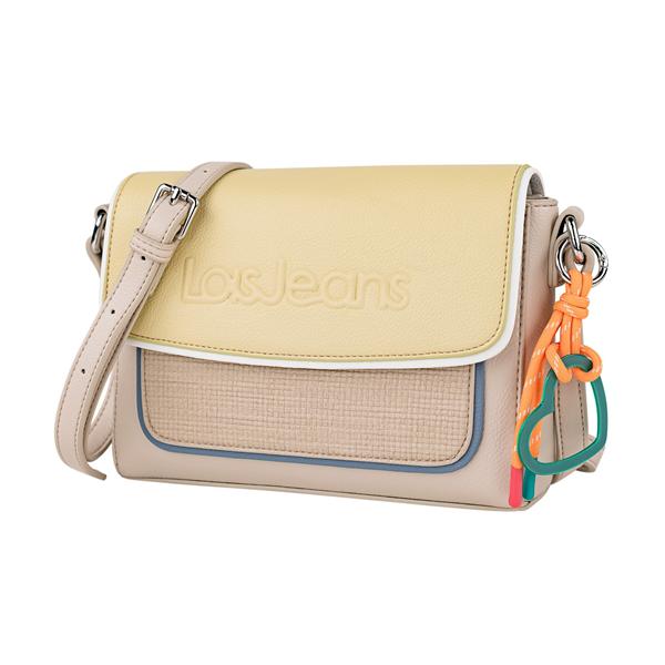 Vista general Bolso bandolera modelo Selma de color Vainilla de Lois