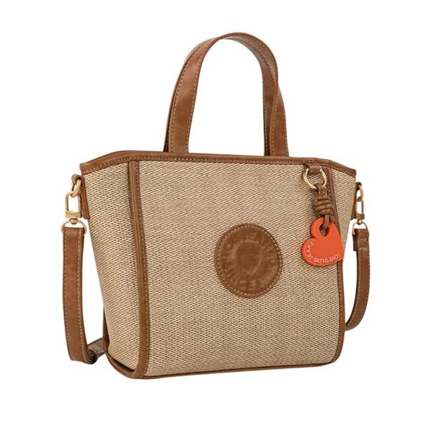 Bolso de rafia Jacqueline de Lois con correa bandolera