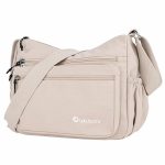 Bolso de trabajo Sophie de Lois en color beige tipo bandolera con múltiples bolsillos frontales y laterales