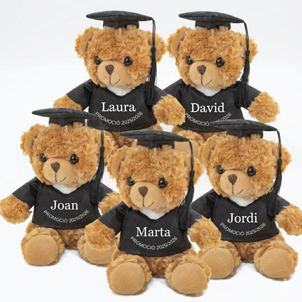 Conjunto de ositos de peluche personalizado. Recuerdo de graduación infantil