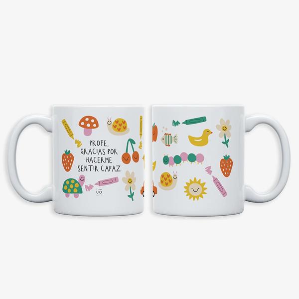 Taza para profe con mensaje gracias por hacerme sentir capaz