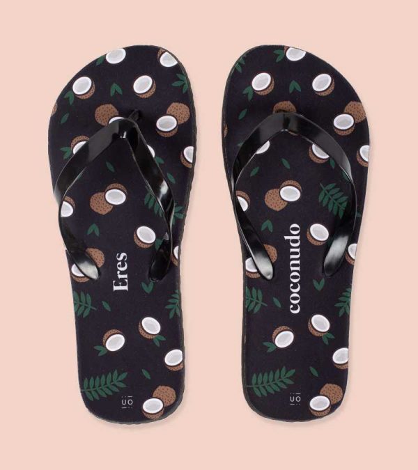 Chanclas Eres Coconudo con estampado de cocos para verano