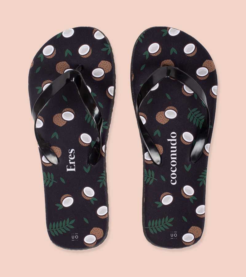 Chanclas eres coconudo Chanclas Eres Coconudo con estampado de cocos para verano