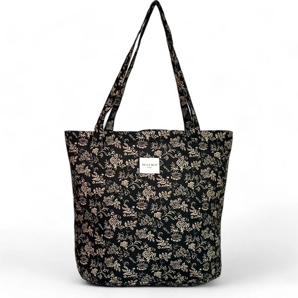 Bolsa Grande Elisa De La Mur con estampado floral y asas largas para el hombro.