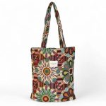 Bolsa Pequeña Bola De La Mur con estampado floral y asas para el hombro.
