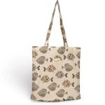 Bolsa Pequeña Taba De La Mur con estampado floral y asas para el hombro.