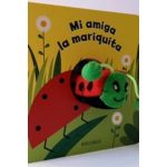 Portada del libro Mi amiga la mariquita de Agnese Baruzzi con marioneta de dedo.
