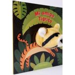 Portada del libro Mi amigo el tigrito de Agnese Baruzzi con marioneta de dedo.