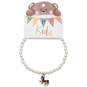 Pulsera infantil de perlas Caballo
