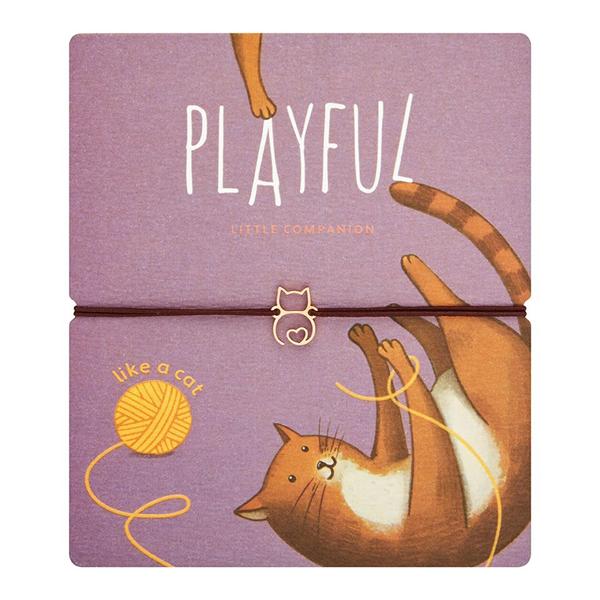 Pulsera CAT de acero chapado en oro rosa