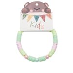 Pulsera infantil Heishi verde y rosa