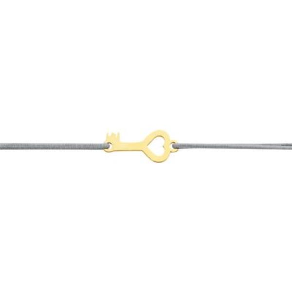 Pulsera KEY de acero chapado en oro