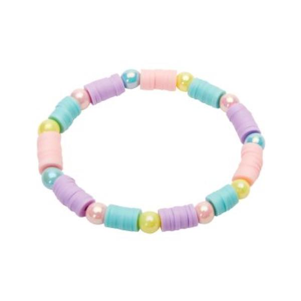 Pulsera infantil Heishi verde y rosa